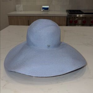 Eric Javits Floppy Sky Light Blue Wide-Brim Sun Hat UPF 50